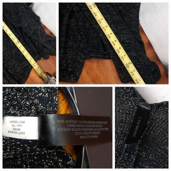 Lane Bryant Heathered Glitter Open Front Cardigan Sweater - Picture 8 of 8